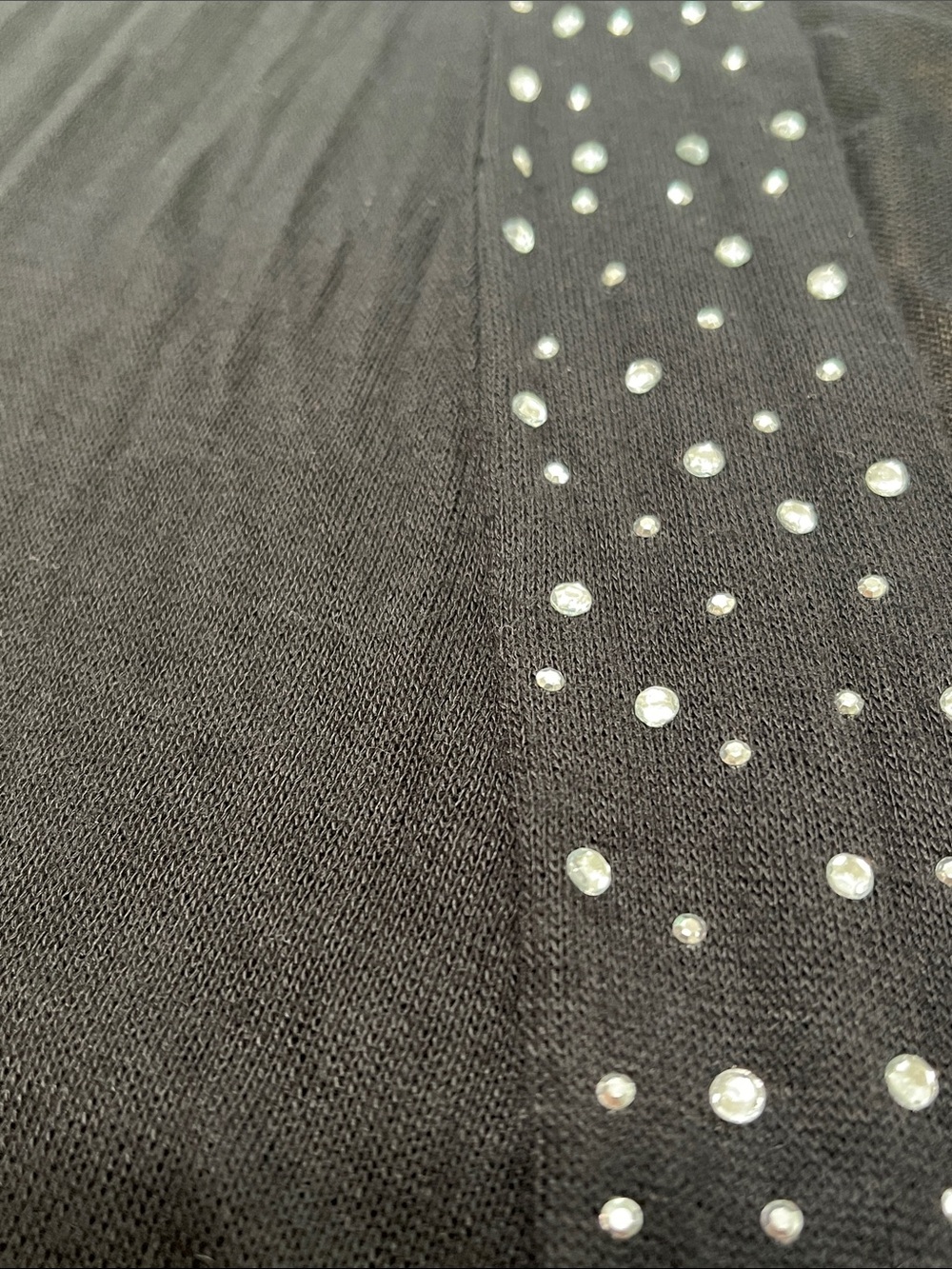 SPARKLED French Laundry NWT Black Open Front Cardigan Studded Longline Size M - Picture 8 of 12
